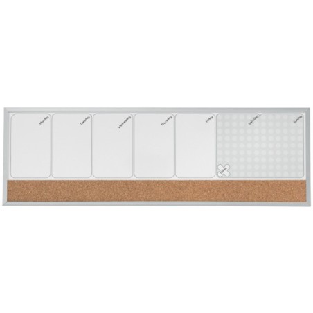 Quadro de Planeamento Nobo 1903780 19x58,5cm Semanal Branco+Cortiça
