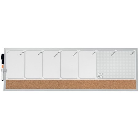Quadro de Planeamento Nobo 1903780 19x58,5cm Semanal Branco+Cortiça