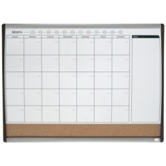 Quadro de Planeamento Nobo 1903813 43x58,5cm Mensal Branco+Cortiça