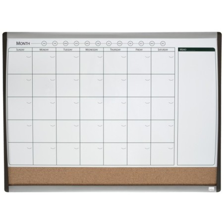 Quadro de Planeamento Nobo 1903813 43x58,5cm Mensal Branco+Cortiça