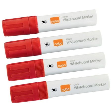 Marcador de Quadro Branco Nobo 1915390 Glide 10mm Cx.4 Vermelho