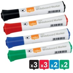 Marcador de Quadro Branco Nobo 1915268 Glide 2mm Cx.10 Sortido