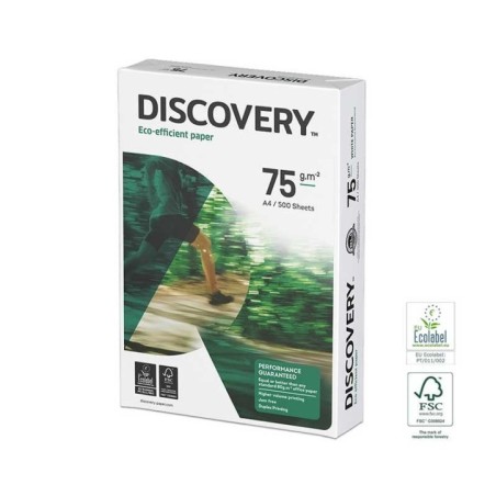 Papel Fotocópia A4 Discovery 75g 5x500 Folhas Branco
