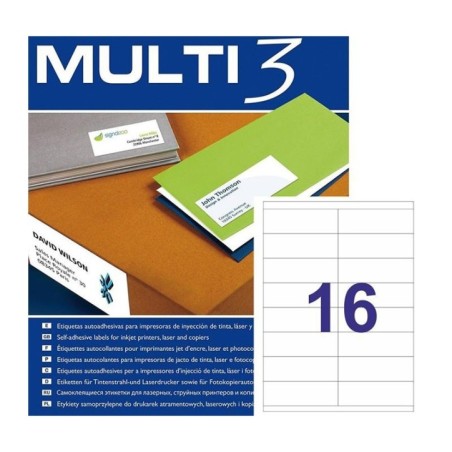 Etiquetas Adesivas Multi3 04707 A4 105x35,0mm 100F Branco