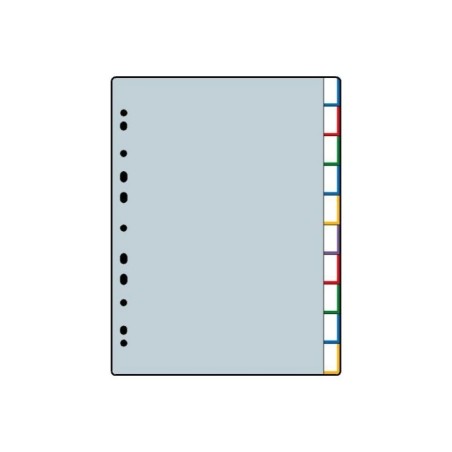 Separador de Plástico Roma 162 A4 PP 130µm 10 Pestanas