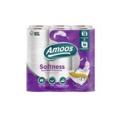 Papel Higiénico Doméstico Amoos Softness 30m 3 Folhas Emb.18