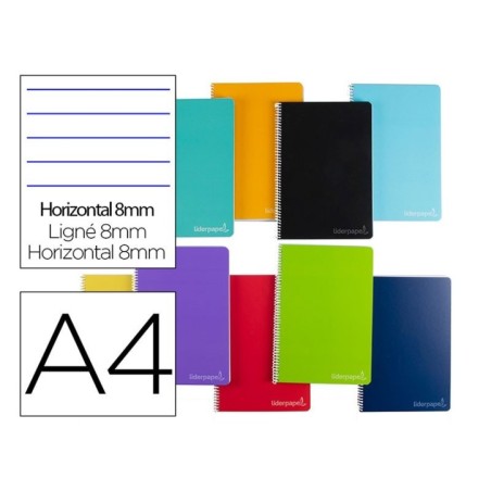 Caderno de Espiral A4 Lider Capa Dura 140 Folhas 75g Pautado