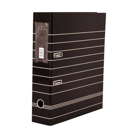 Pasta de Arquivo A4 L/75mm Riscas Preto