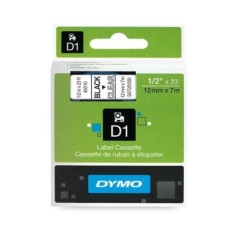 Fita Dymo D1 Standard S0720500 (45010) 12mmx7m Preto s/ Transparente