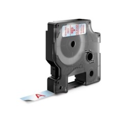 Fita Dymo D1 Standard S0720520 (45012) 12mmx7m Vermelho s/ Transparente