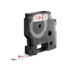 Fita Dymo D1 Standard S0720550 (45015) 12mmx7m Vermelho s/ Branco