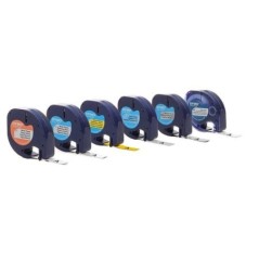 Fita Dymo LetraTag S0721510 (91200) 12mmx4m Papel Preto s/ Branco