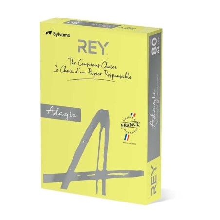 Papel Fotocópia A4 Rey Adagio 80g (15) 500 Folhas Amarelo Fluorescente