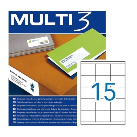 Etiquetas Adesivas Multi3 10496 A4 70x50,8mm 100F Branco