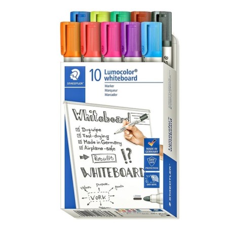 Marcador de Quadro Branco Staedtler 351 B10 Lumocolor Cx.10 Sortido