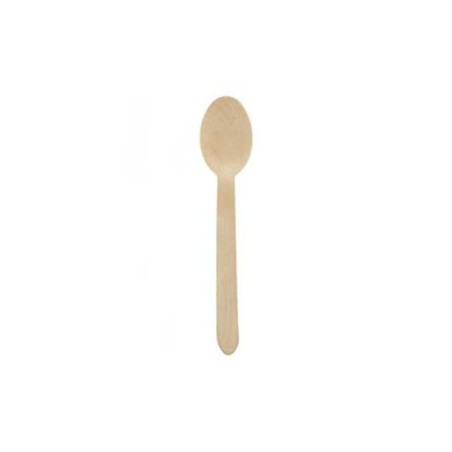 Colher de Sopa Descartável Madeira 160mm Emb.100