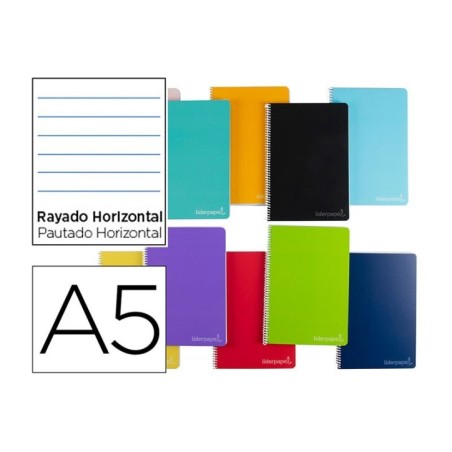 Caderno de Espiral A5 Lider Capa Dura 140 Folhas 75g Pautado