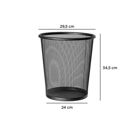 Cesto de Papéis Wire 19 Litros Preto