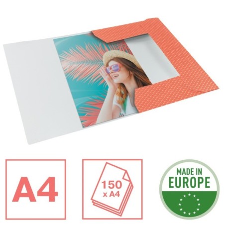 Pasta de Elásticos Esselte Colour Breeze 628494 A4 Cartolina 275g Coral
