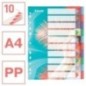 Separador de Plástico Esselte Colour Breeze 628500 A4 PP 10 Divisórias Separador de Plástico Esselte Colour Breeze 628500 A4 PP 10 Divisórias