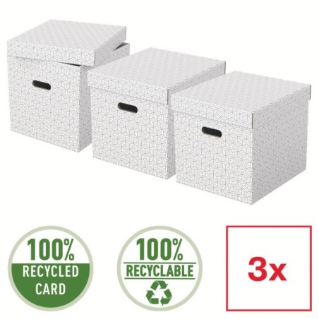 Caixa de Arrumação Esselte Box Home 628288 Cubo Emb.3 Branco