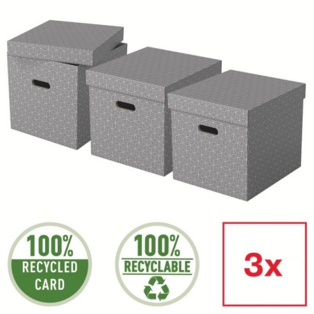 Caixa de Arrumação Esselte Box Home 628289 Cubo Emb.3 Cinzento