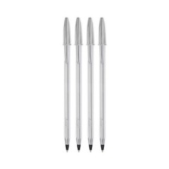 Esferográfica Bic Cristal Shine Prateado Emb.4 Preto