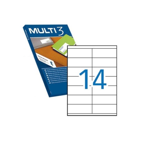 Etiquetas Adesivas Multi3 04709 A4 105x40,0mm 100F Branco