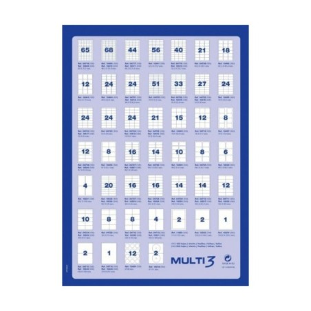 Etiquetas Adesivas Multi3 04720 A4 70x16,9mm 100F Branco