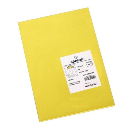 Cartolina Canson Iris Vivaldi 185g A4 (04) 200040155 Emb.50F Amarelo Canário