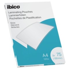 Bolsa de Plastificação Ibico A4  75µm 627316 Cx.100 Brilhante