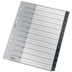 Índice de Plástico Leitz Recycle 1209-00-00 A4+ PP 115µm 1 a 12