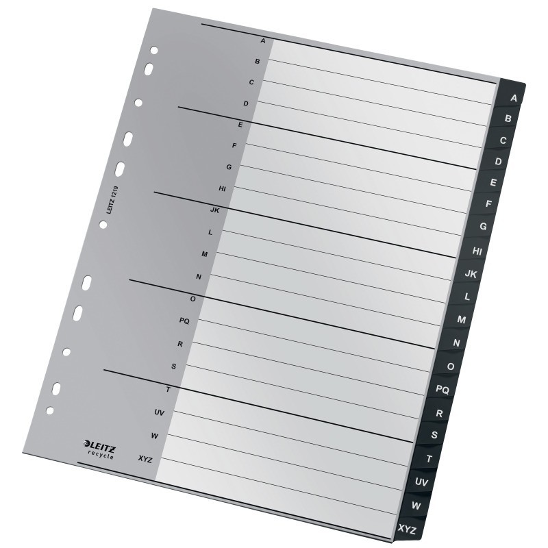 Índice de Plástico Leitz Recycle 1219-00-00 A4+ PP 115µm A-Z Índice de Plástico Leitz Recycle 1219-00-00 A4+ PP 115µm A-Z