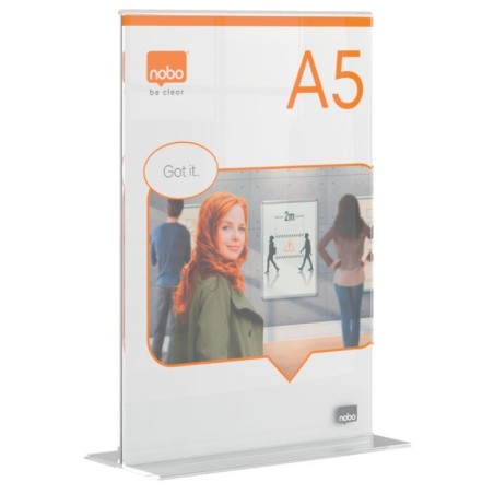 Expositor de Secretária Nobo Premium Plus 1915595 A5 (T) Transparente