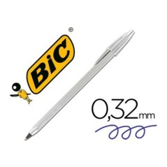 Esferográfica Bic Cristal Shine Prateado Preto