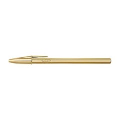 Esferográfica Bic Cristal Shine Dourado Azul