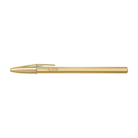 Esferográfica Bic Cristal Shine Dourado Azul