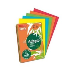 Papel Fotocópia A4 Rey Adagio 80g 5x100 Folhas Sortido Intenso
