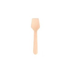 Colher de Gelado Descartável Madeira 95mm Emb.100