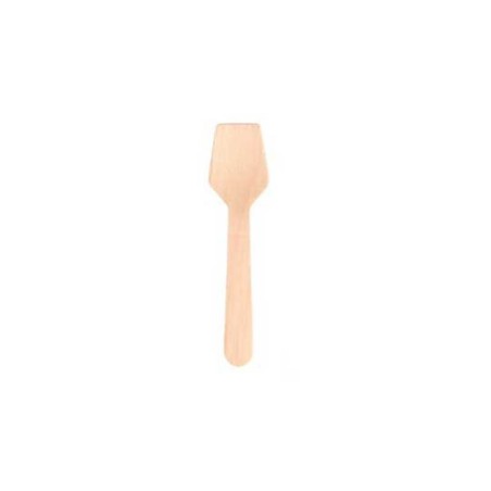 Colher de Gelado Descartável Madeira 95mm Emb.100