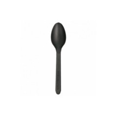 Colher de Sobremesa Descartável CPLA Reutilizável 127mm Emb.100 Preto