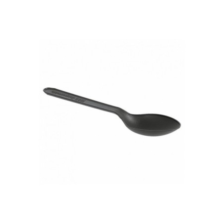 Colher de Sobremesa Descartável CPLA Reutilizável 127mm Emb.100 Preto