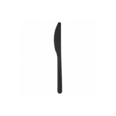 Faca Descartável de Plástico CPLA Reutilizável 180mm Preto Emb.50