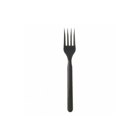 Garfo Descartável CPLA Reutilizável 170mm Preto Emb.50