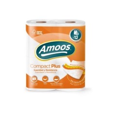 Papel Higiénico Doméstico Amoos Compact Plus 48m 2 Folhas Emb.6