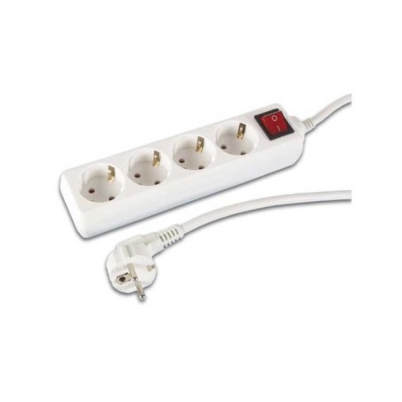 Bloco de 4 Tomadas Perel com Interruptor 3,0 metros Branco