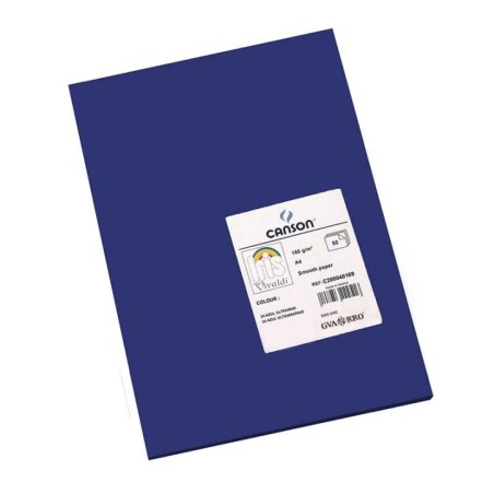 Cartolina Canson Iris Vivaldi 185g A4 (24) 200040169 Emb.50F Azul Ultramar