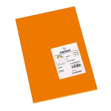 Cartolina Canson Iris Vivaldi 185g A4 (09) 200040158 Emb.50F Laranja