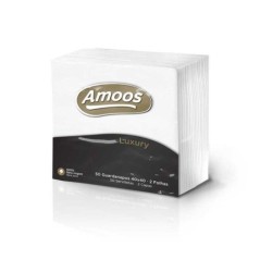 Guardanapos Amoos Luxury 40x40cm 2 Folhas Branco Emb.50