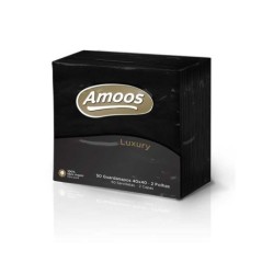 Guardanapos Amoos Luxury 40x40cm 2 Folhas Preto Emb.50
